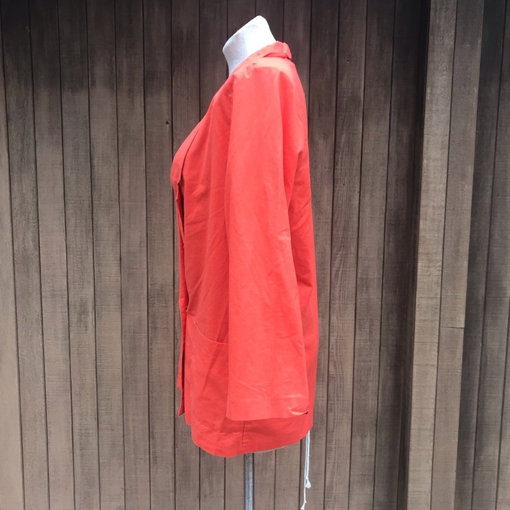 Vintage 80s Orange Oversized Blazer Jacket Medium - Picture 3 of 7